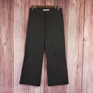 Caron Callahan Womens Size 6 High Rise Wide Leg Cropped Pants Brown Cotton USA